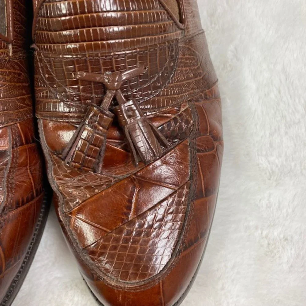 Stacy Adams Genuine Snake Skin & Leather Loafers, size‎ 10.5